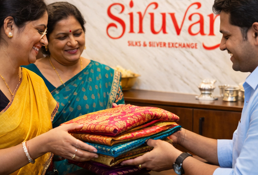 Used Pattu Sarees evaluation in shop