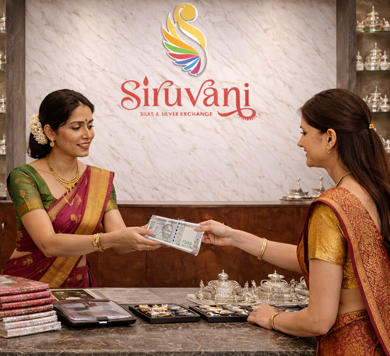 Instant cash payment silk saree