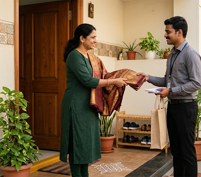 Doorstep pickup silk sarees